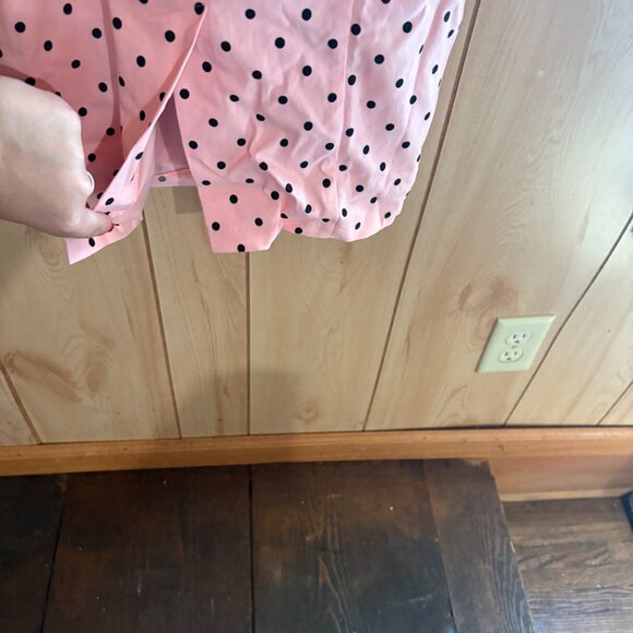 Blush Pink with Black Polka Dots Maneater Wiggle Dress by Vixen by Micheline Pit - Picture 4 of 4